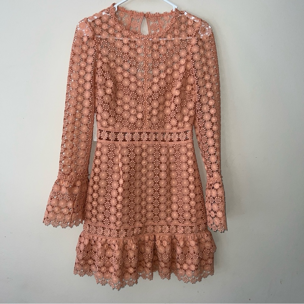 Saylor Lani Dress Lace Crotchet Floral Long Sleeve Women’s Size XS